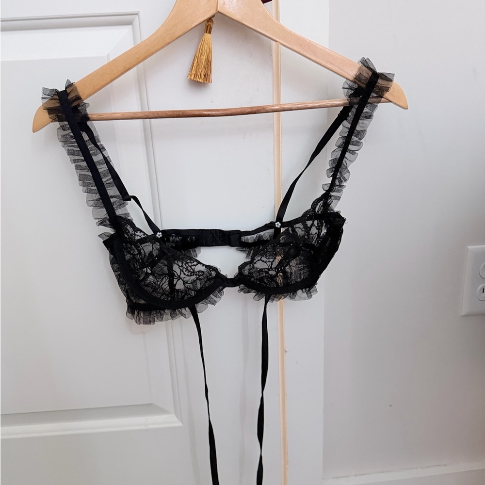For Love And Lemons Black Lace Bralette